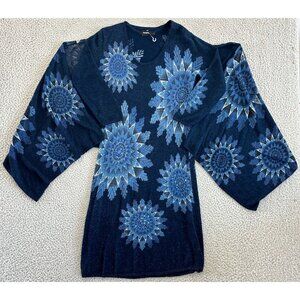 Desigual Blue and White Patterned Midi Dress